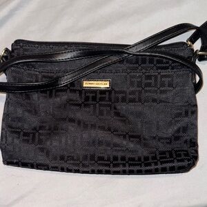 Tommy Hilfiger Black Textured Crossbody Bag